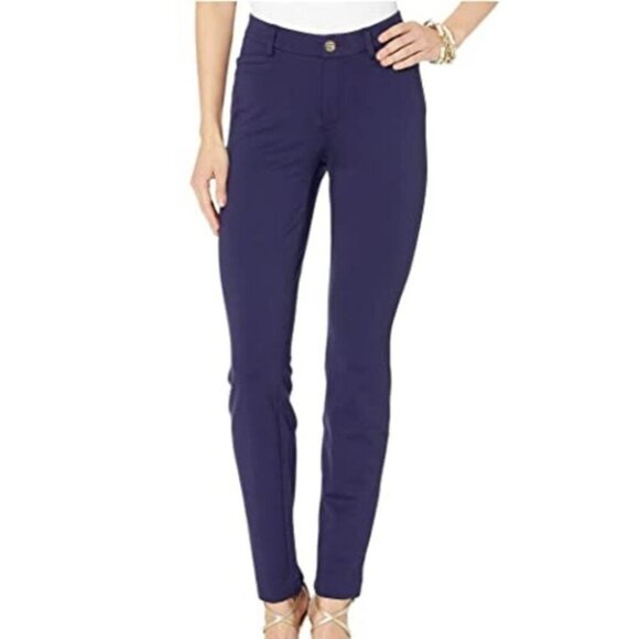 Lilly Pulitzer Kelly Bi-Stretch Midnight Navy Skinny High Rise Pant Size 8‎ - Picture 1 of 9